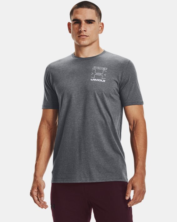 Men's UA Branded Crop Short Sleeve, Gray, pdpMainDesktop image number 0